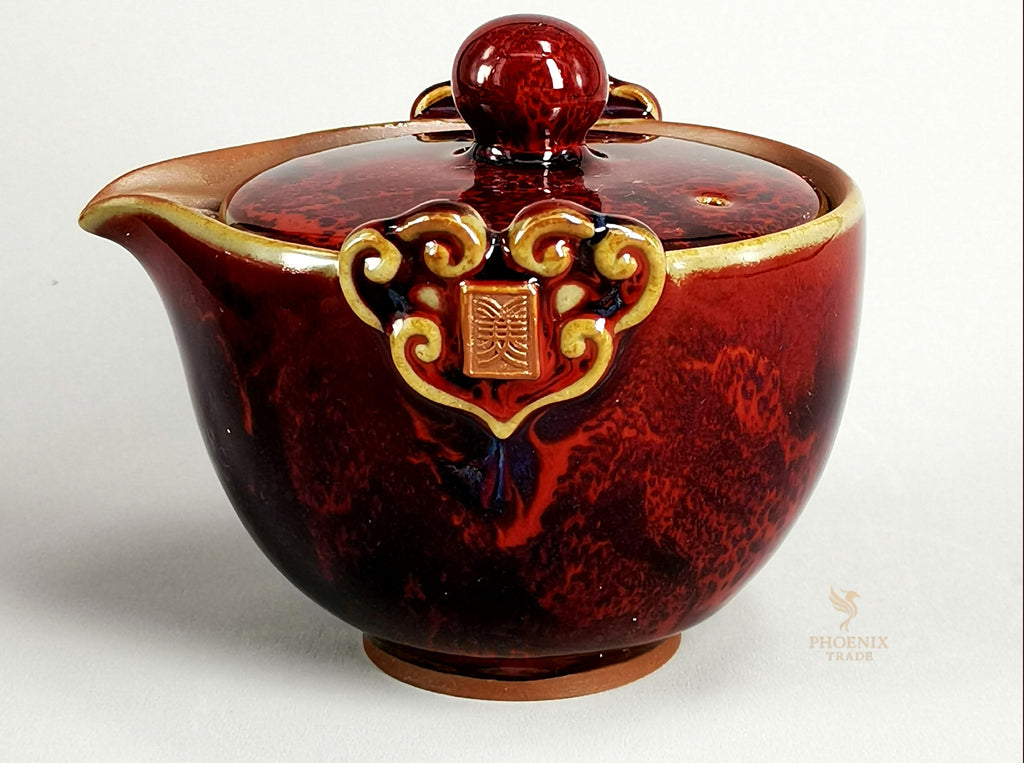 Imperial Crimson Jun Porcelain Art Set