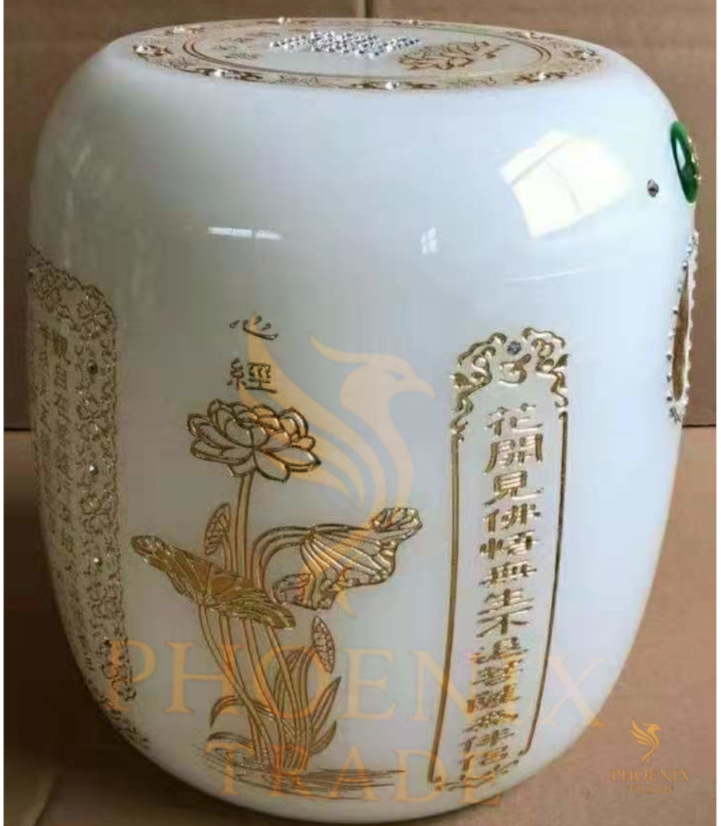 Graceful White Marble Urn 纪念骨灰盒