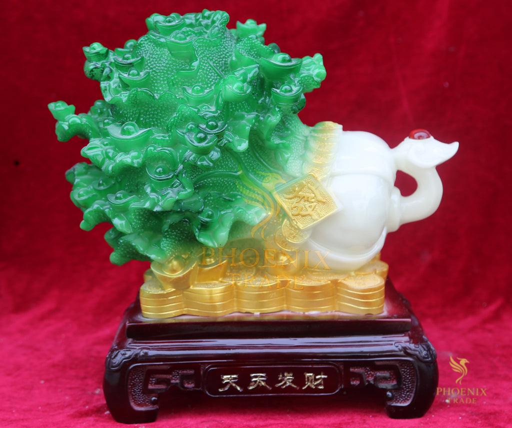Resin Jade Cabbage Figurine – Heavenly Fortune