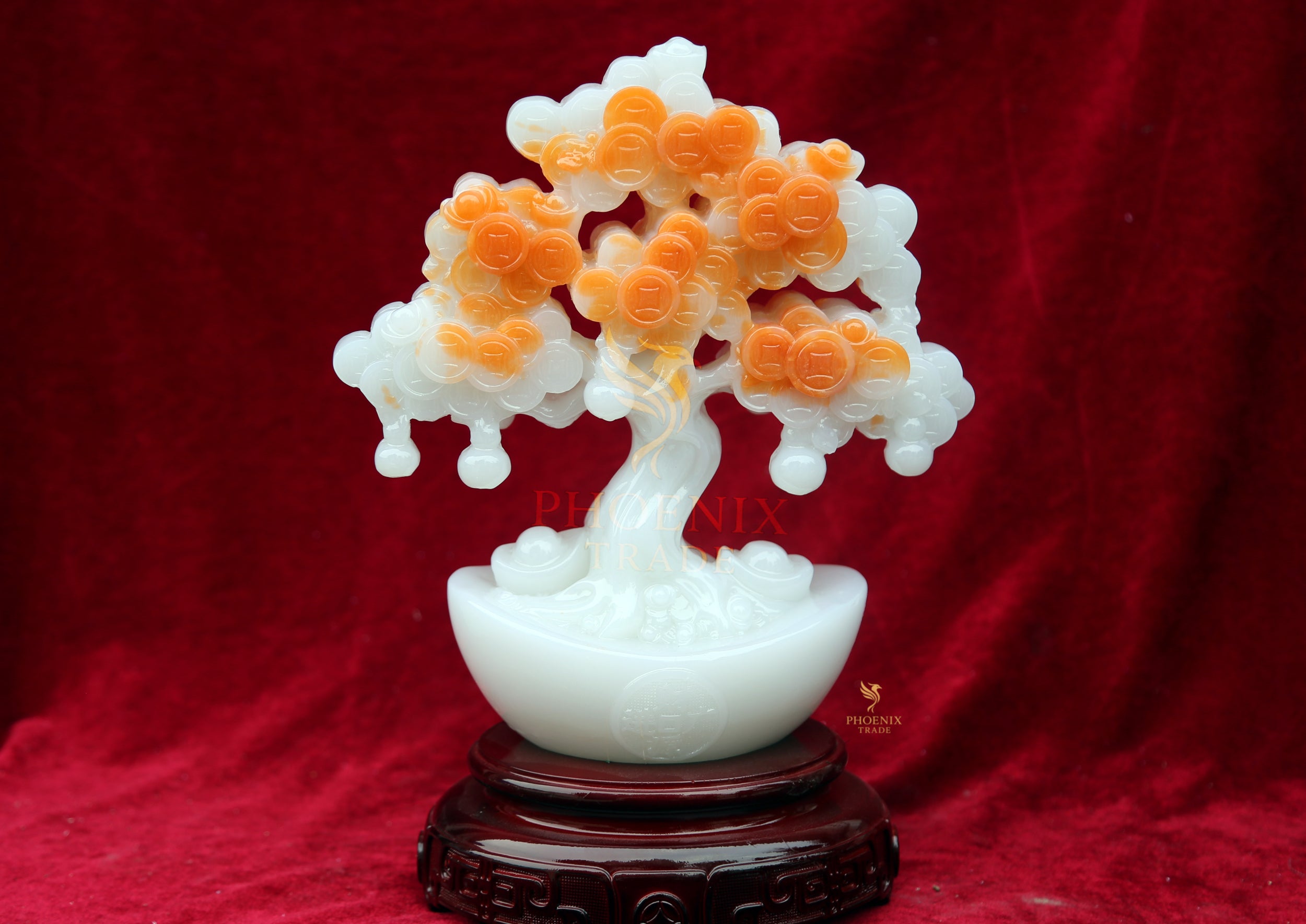 White Resin Fortune Tree