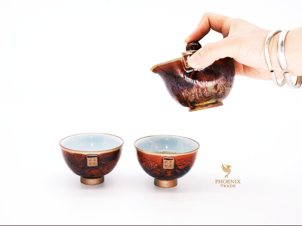 Imperial Crimson Jun Porcelain Art Set