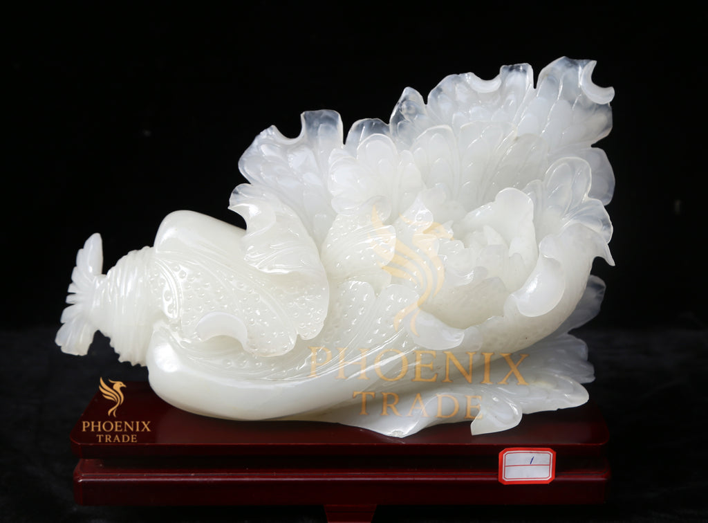 White Marble-Like Cabbage Sculpture (standard)