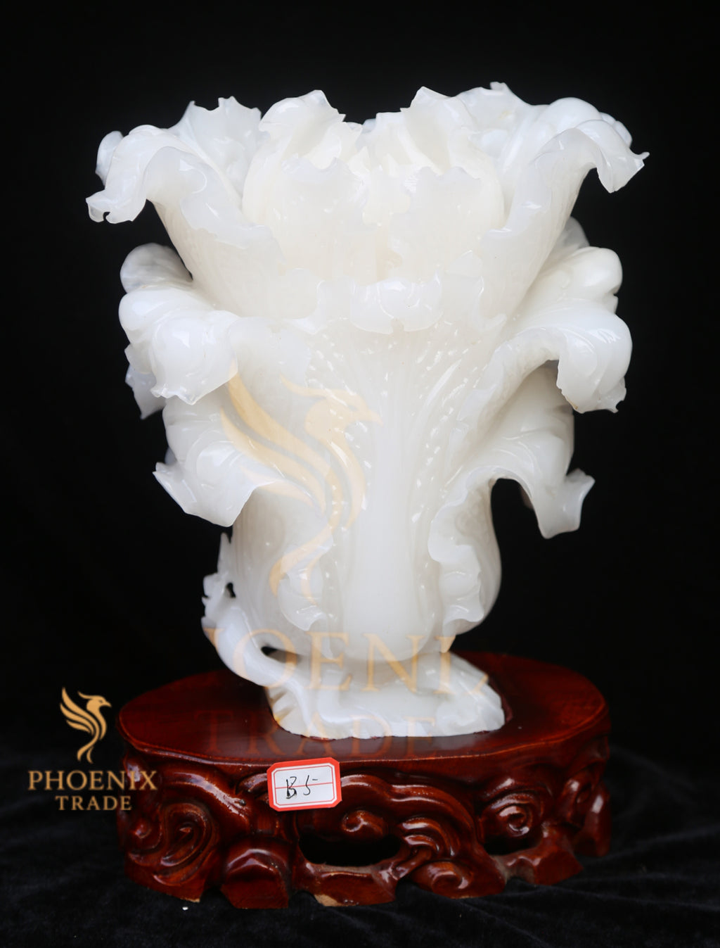 Standing White Marble Cabbage Sculpture