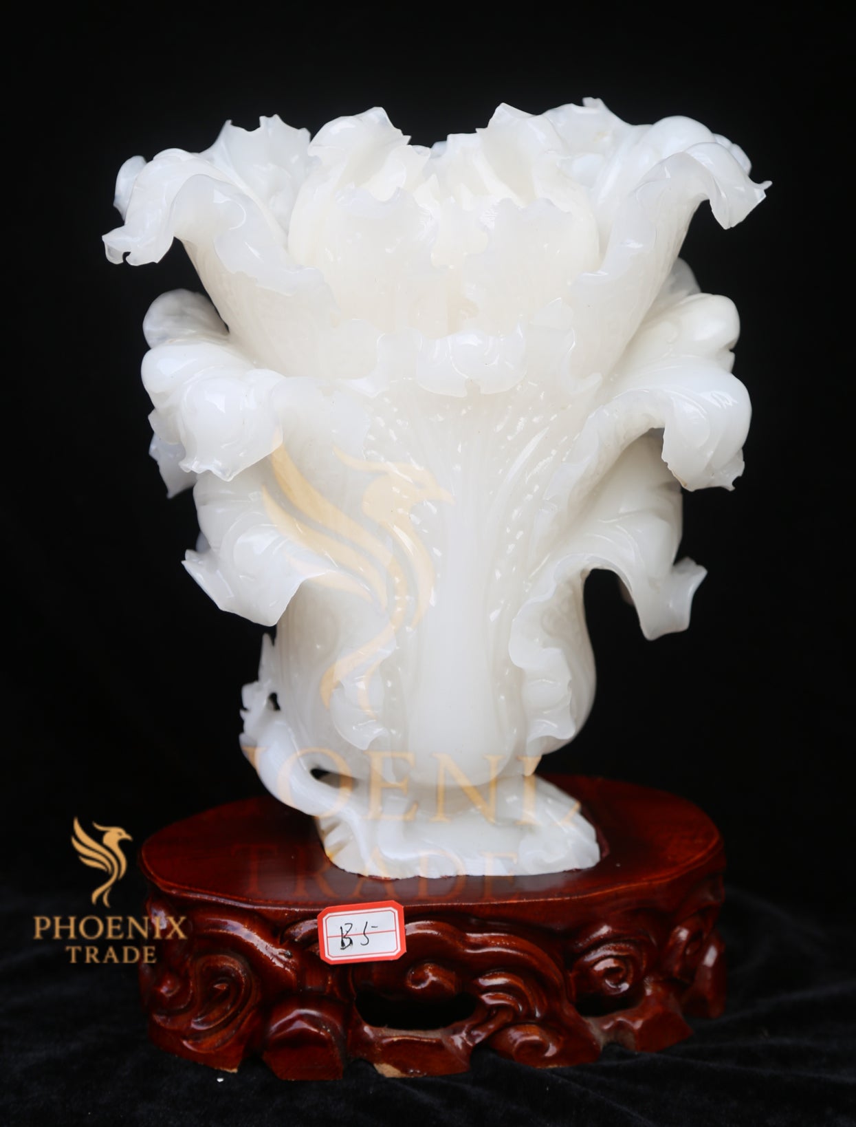 Standing White Marble Cabbage Sculpture