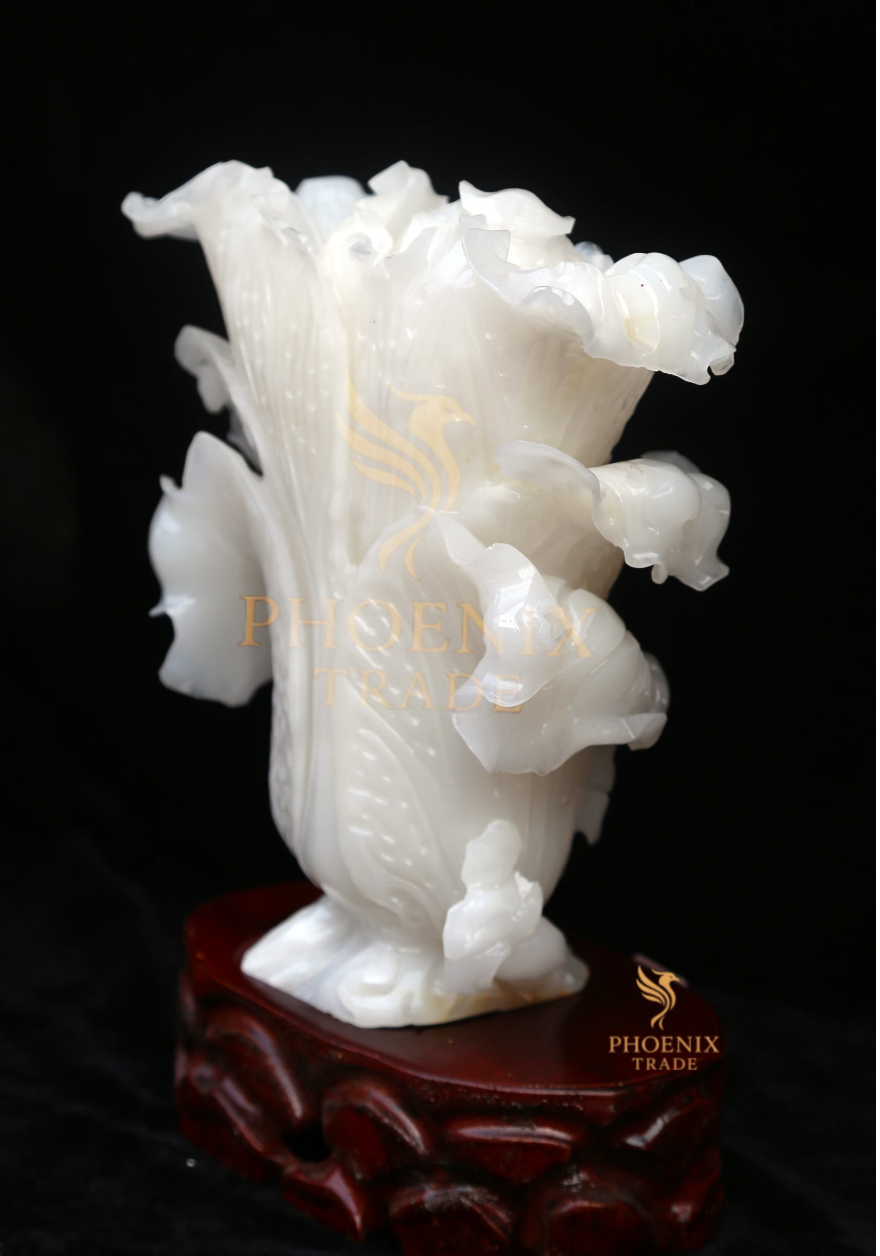 Standing White Marble Cabbage Sculpture