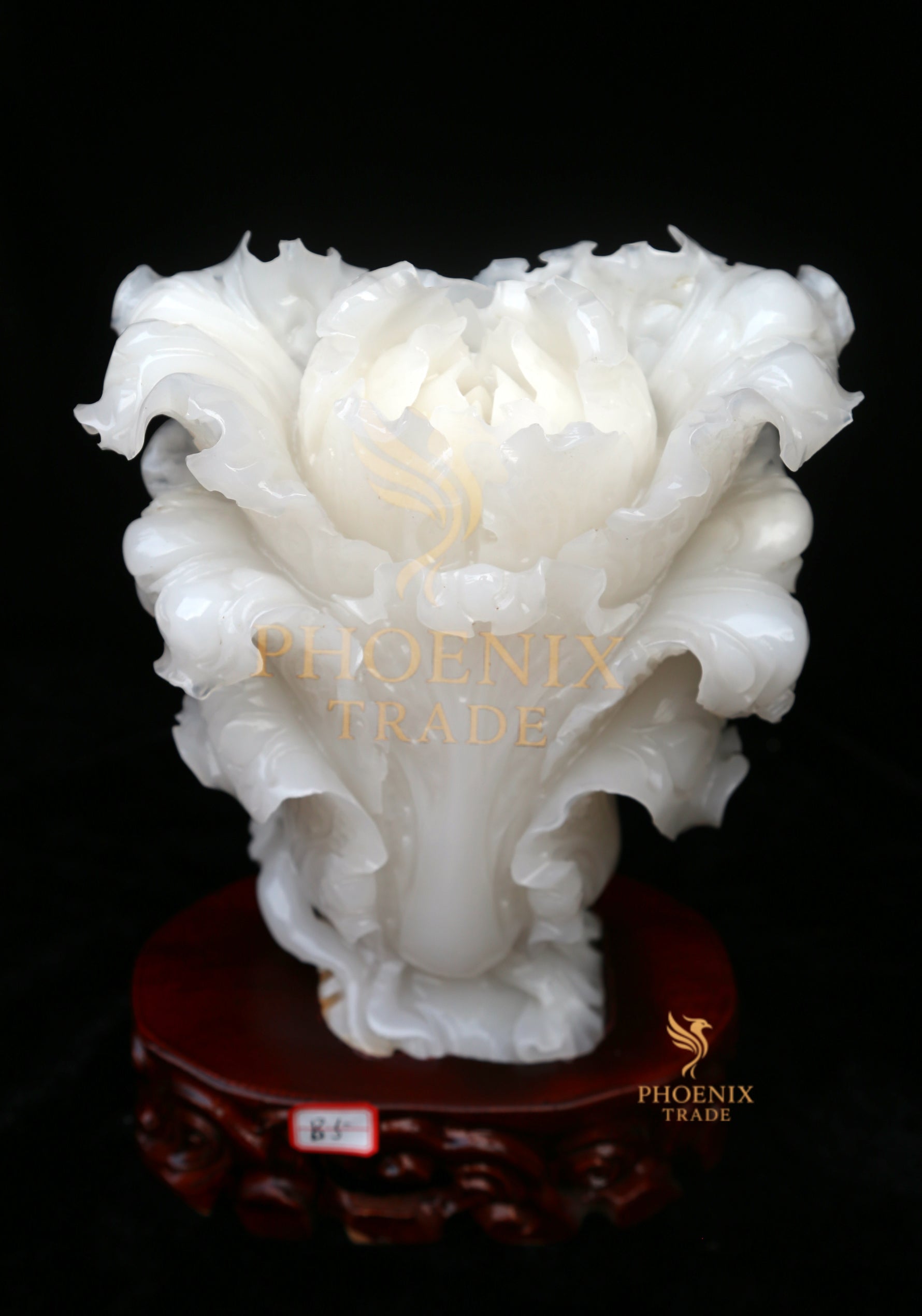 Standing White Marble Cabbage Sculpture