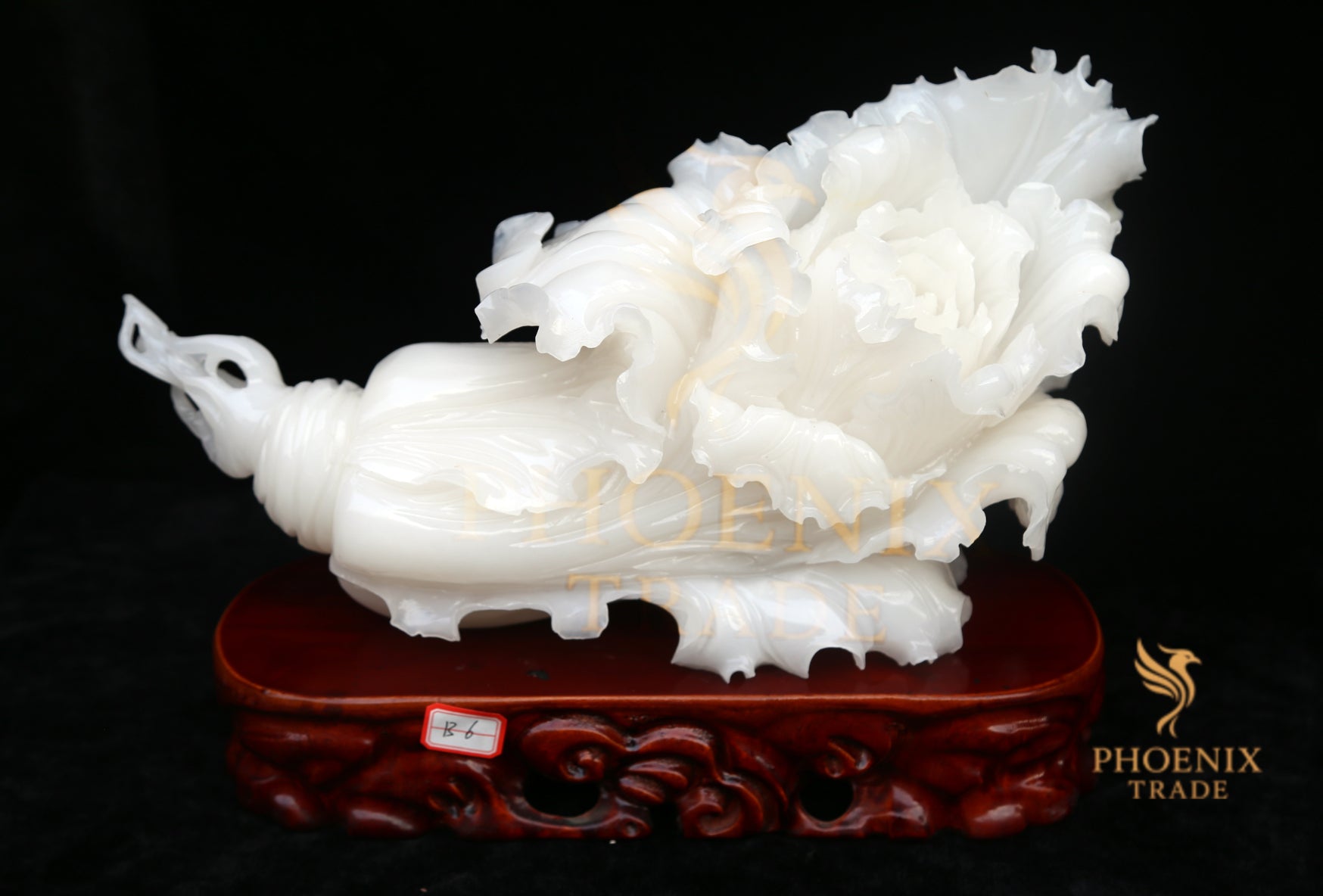 Horizontal White Marble Cabbage Décor