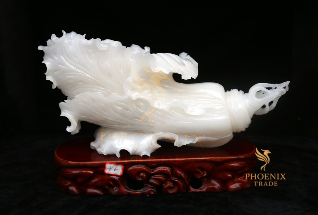 Horizontal White Marble Cabbage Décor